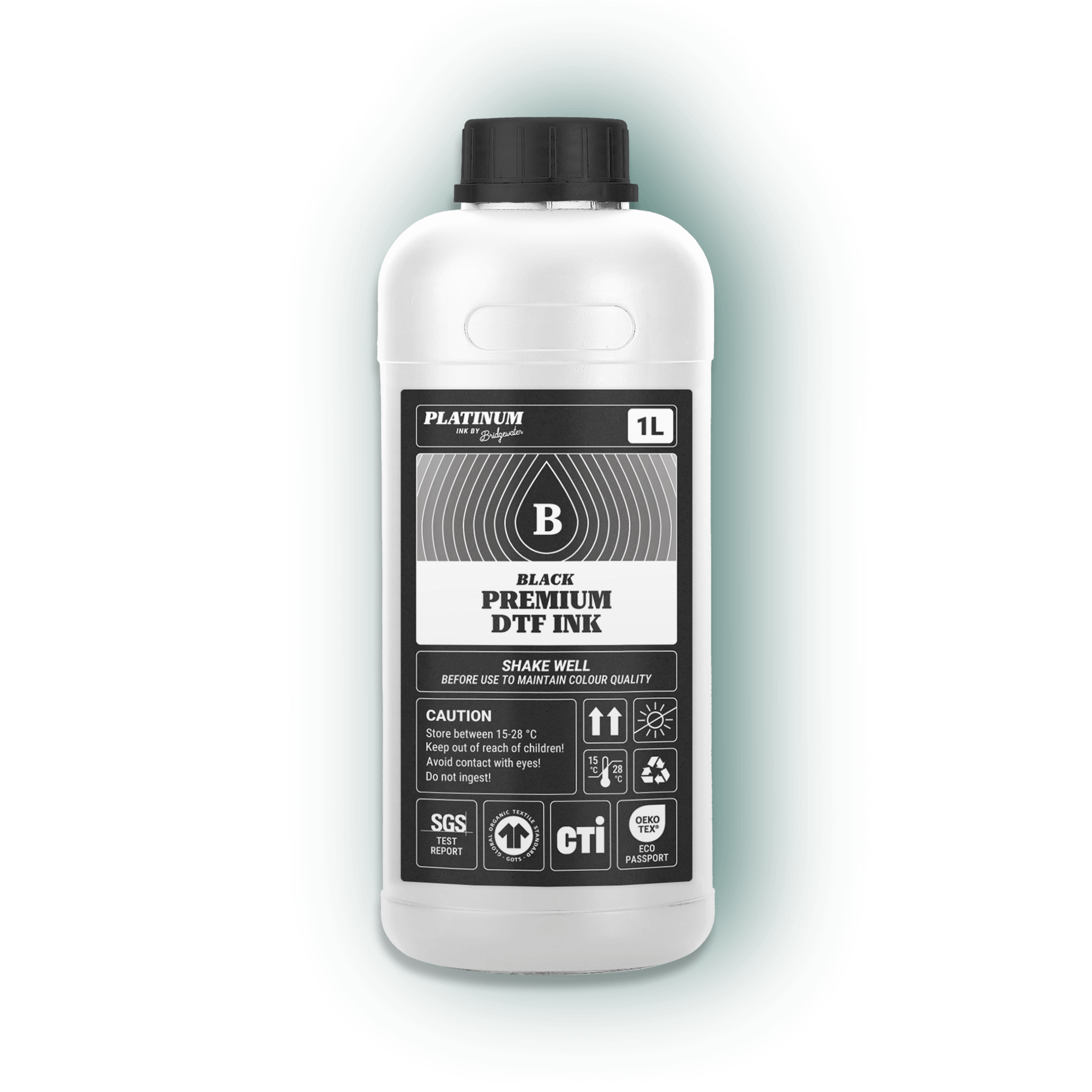 MPS Premium Black Platinum DTF Ink 1 Litre Bottle – Epson compatible, OEKO-TEX certified