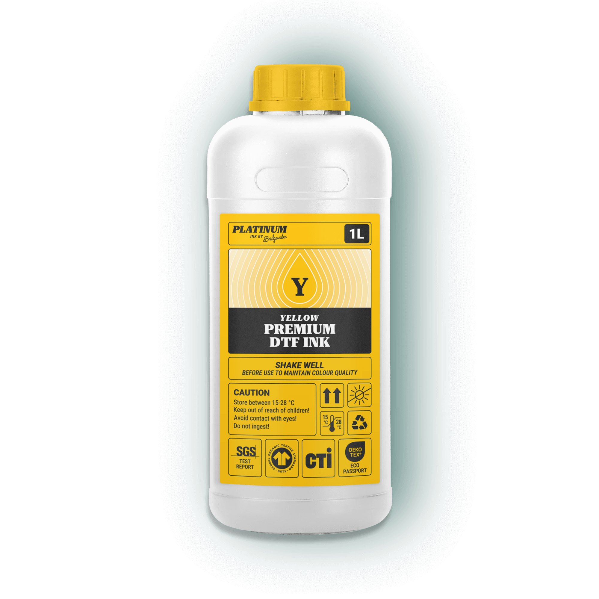 Platinum Yellow DTF Ink 1 litre bottle